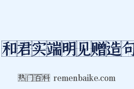 和君实端明见赠造句是什么意思的图片